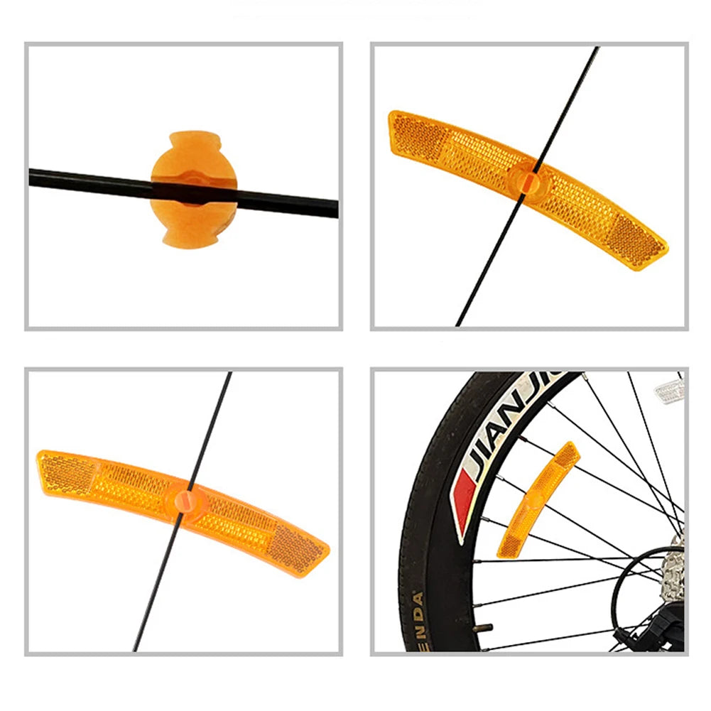 4pcs Bike Spoke Reflector 25*20mm Steel Fixed Rain Sun Protection Bicycle Parts For Mountain Bike Outdoor Riding Accessories Oasis Select