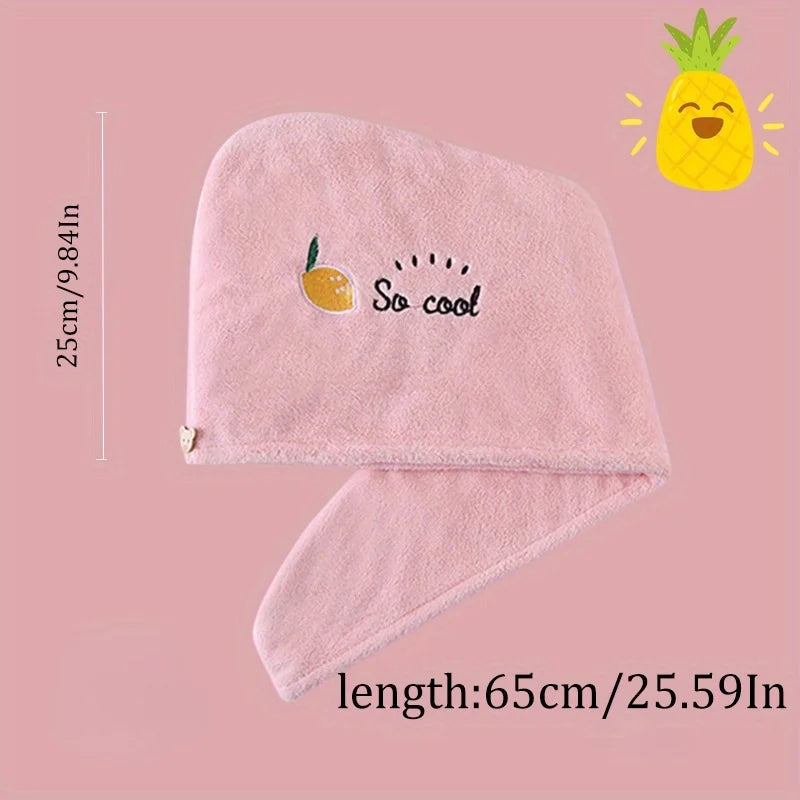 1pc Quickly Dry Hair Hat Super Absorbent Soft Bathroom Women Head Towels Girls Cute Hair Towel Hair Dry Wrap Bonnets Oasis Select