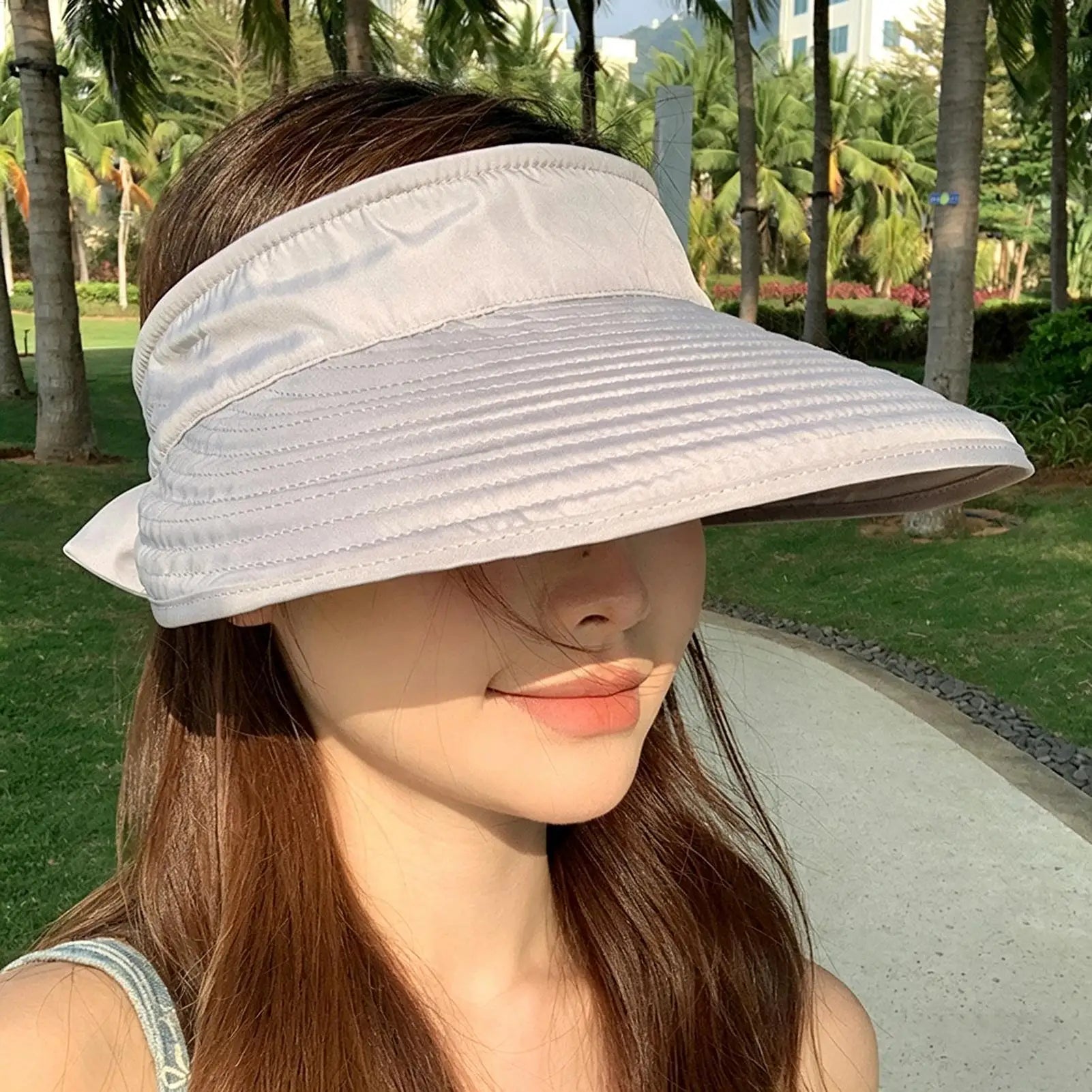 Wide Brim Sun Hat Foldable Anti-UV Beach Visor Caps Hats Ladies Summer Outdoor UV Protection Travel Beach Sport Hiking Caps Oasis Select