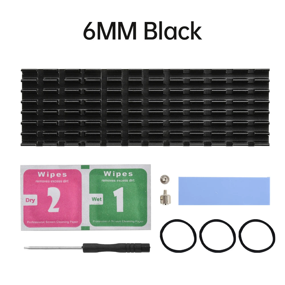 M.2 SSD NVMe Heat Sink M2 2280 Solid State Hard Disk Aluminum Heatsink Gasket with Silicone Thermal Pad PC Accessories Oasis Select Black 1