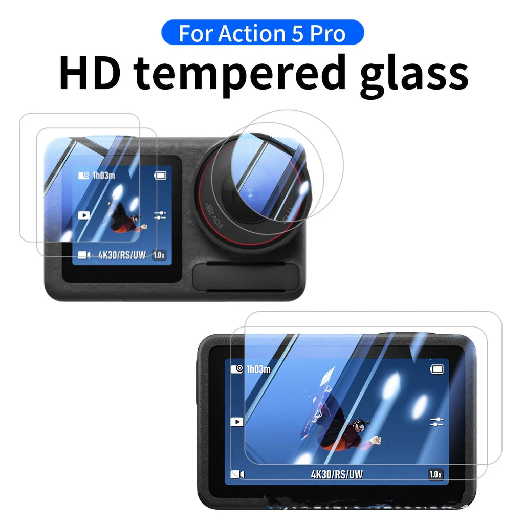 DJI OSMO Action 5 Pro Case, Lens Cover & Screen Protectors 6-Pack