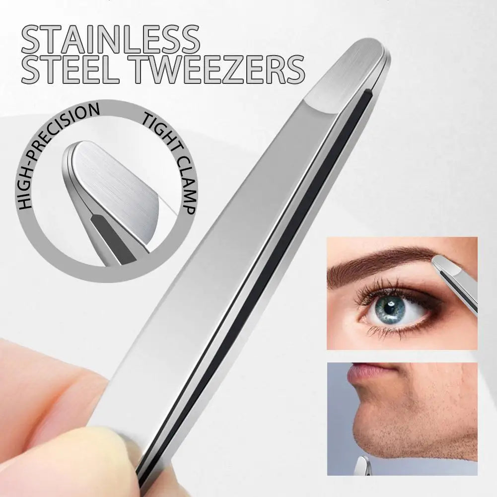 Precision Stainless Steel Tweezers – Eyebrow & Facial Hair Removal