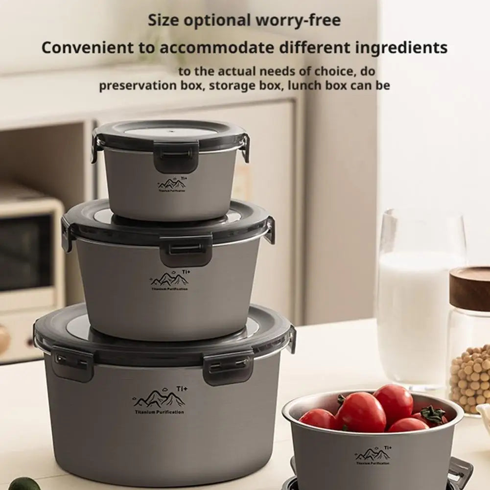 Titanium Airtight Food Storage Bowl with Lid – Ultralight Titanium Food Container Oasis Select