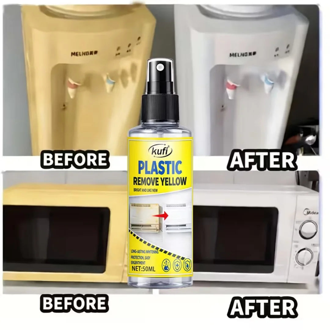 Plastic Yellowing Remover Spray - Fast-Acting Brightening Solution, Restores Faded Plastic on AC Units, Appliances & Auto Trim Oasis Select