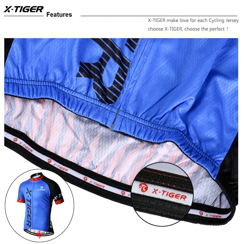 X-TIGER Cycling Jersey Men Mountain Bike Clothing Quick-Dry Racing MTB Bicycle Clothes Uniform Breathale Cycling Clothing Wear Oasis Select