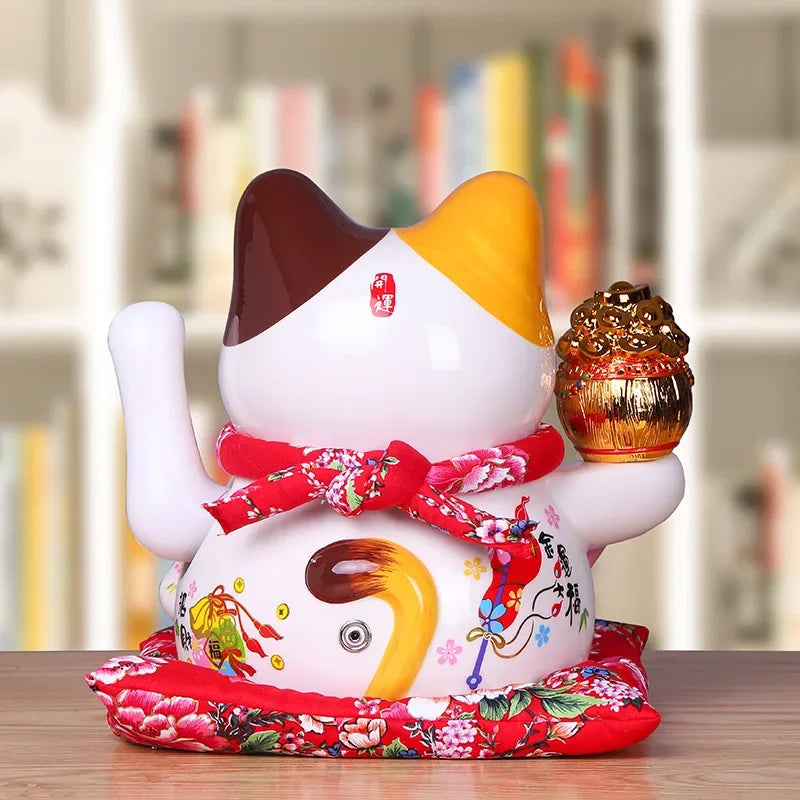 11-inch Lucky Cat Shaking Hand Ornaments Large Electric Cashier Home Store Opening Gift Ceramic Ornaments Oasis Select