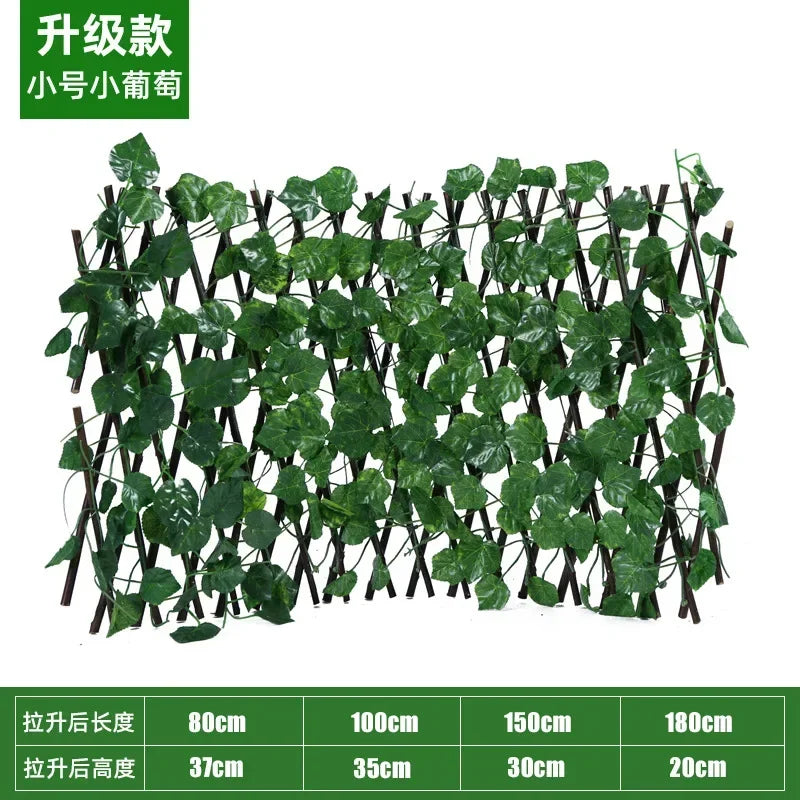 Artificial Garden Retractable Fence, Expandable Faux Green Leaf Screen Panels, Rattan Outdoor Hedge Vines, Climbing Frame Decor Oasis Select XPT 40CM