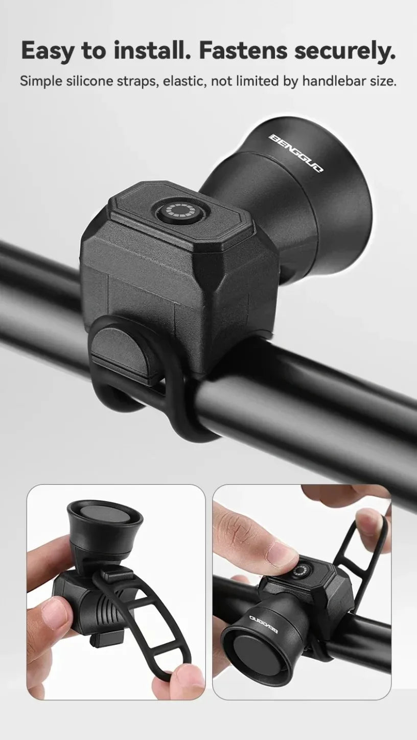 5 Mode Bike Electric Bell Horn Cycling USB Charging Motorcycle Ring Antitheft Waterproof Alarm Mountain Road Bicycle Accessories Oasis Select