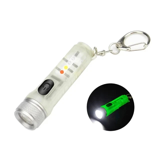 V3 EDC LED Flashlight Portable Mini Keychain Light TYPE-C Rechargeable Pocket Torch with Magnet UV Lamp Camping Fishing Lantern Oasis Select Mini light 1PCS