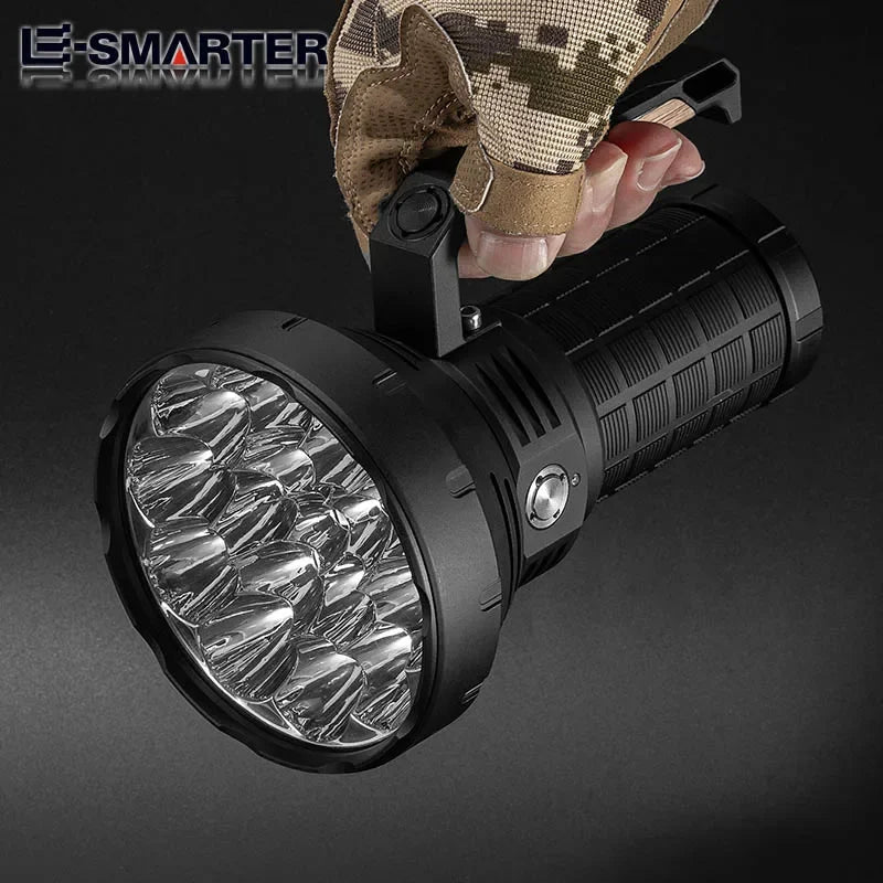 16xP50 Wick Ultra Strong Light Handheld Light Flashlight - Intelligent Fan Forced Heat Dissipation-4x18650 Power Supply Oasis Select