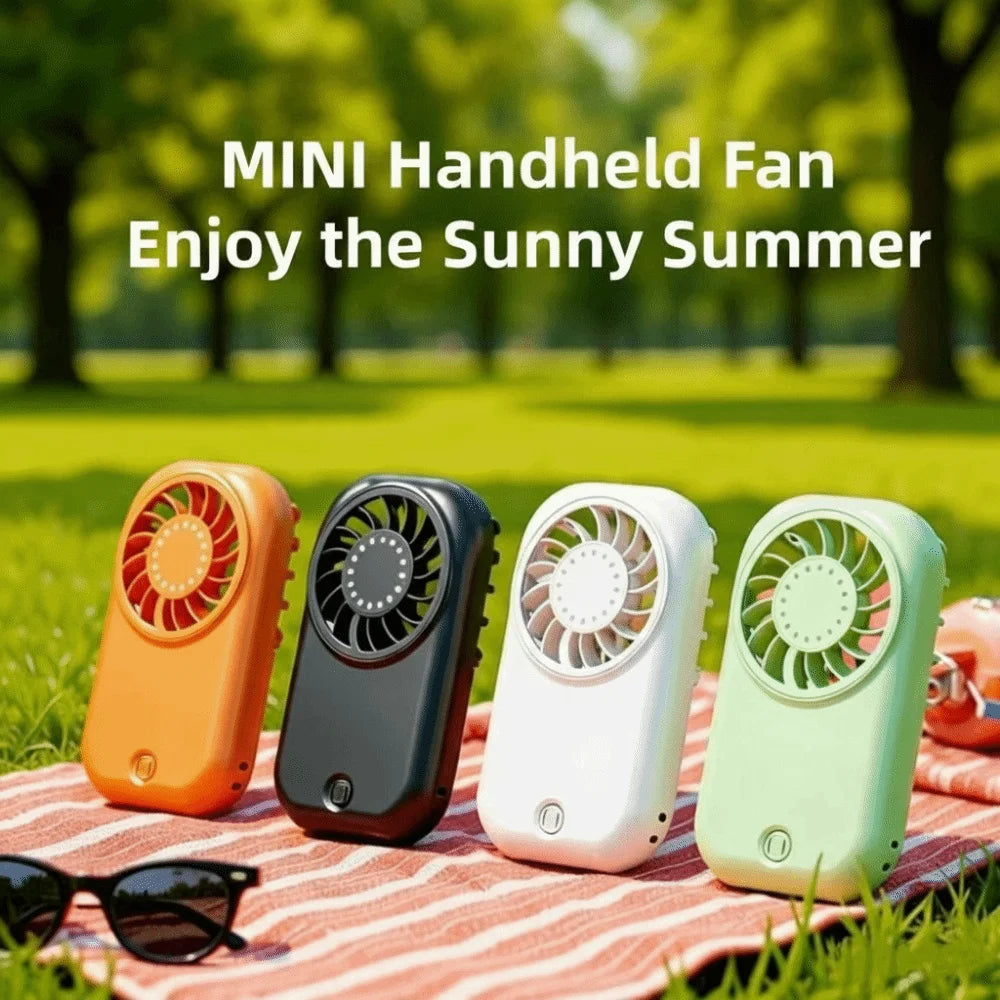 5-Speed Wind Portable Handheld Fan Ultra-Thin Design Ultra-Quiet Operation Mini Handheld Fan 1200mAh Battery Slim Folding Oasis Select