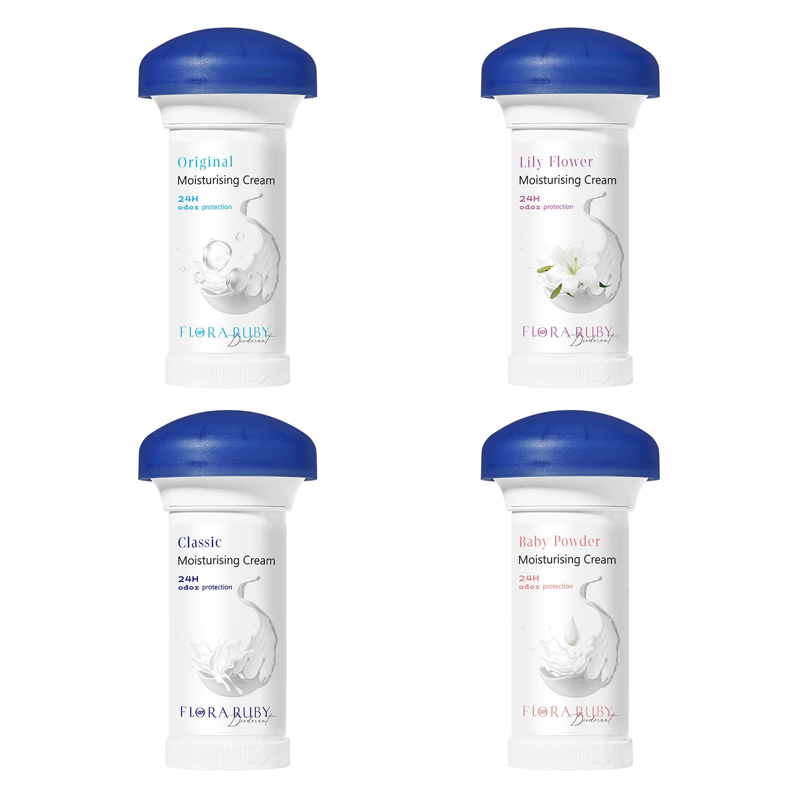 4PCS/Set Body Odor Removal Deodorant Woman Aluminium Free Lasting Solid Perfume Balm，Armpit Sweat Prevention, Clean，Portable Oasis Select Set-01