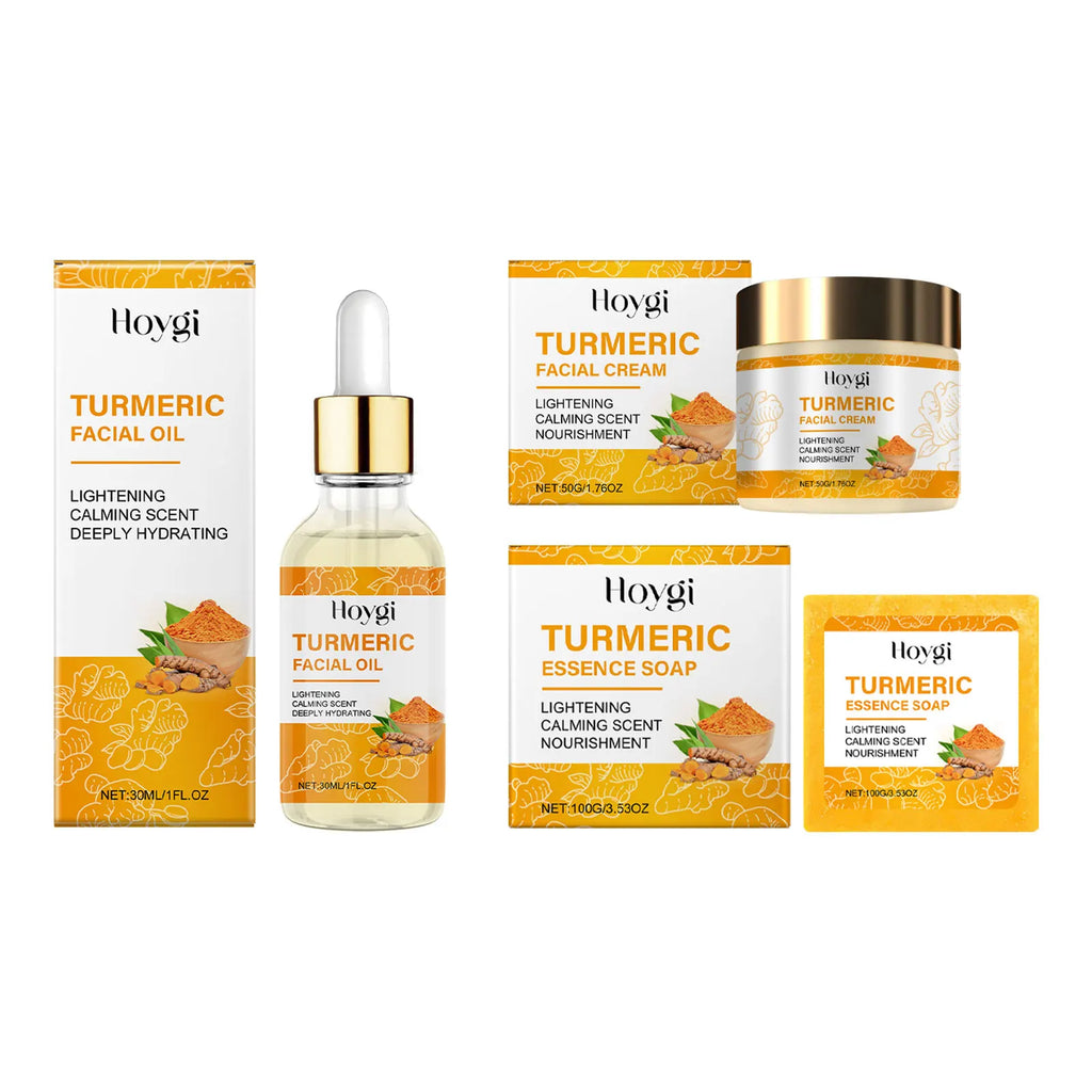 Turmeric Facial Essential Oil Repair Firming Deep Cleansing Soap Even Skin Tone Cream for Face Reduce Dullness Nourish Skin Care Oasis Select All