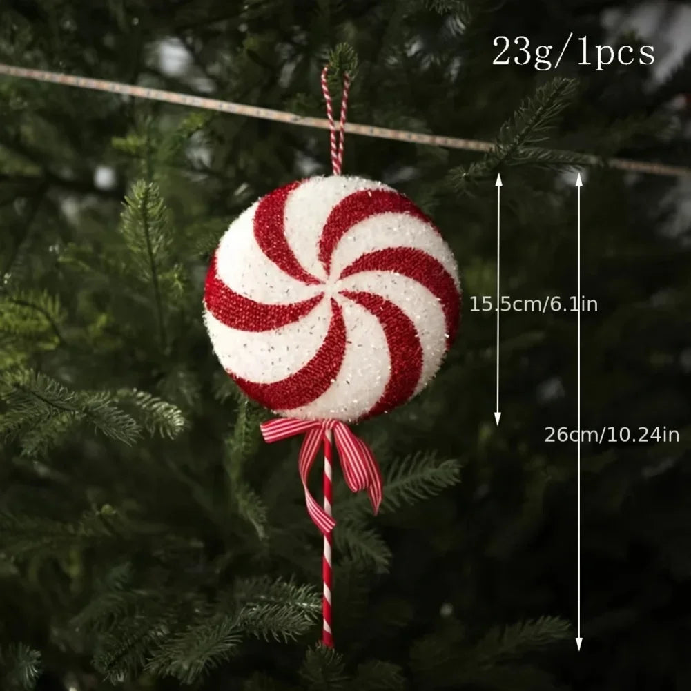 Decorative Hanging Ornament for Christmas Trees and Indoor Walls Featuring Large Sparkly Lollipop with Glitter Swirl Pattern Oasis Select