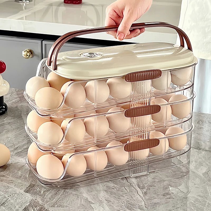 Automatic Rolling Egg Storage Rack – Fridge Organizer Box Egg Storage Rack Oasis Select