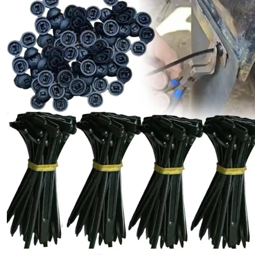 20-120pcs Nylon Cable Ties Buckle — Heavy Duty Zip Tie with Pin and Button Design, Plastic Cable Tie Tool Fastener for Car Body Oasis Select 80pcs