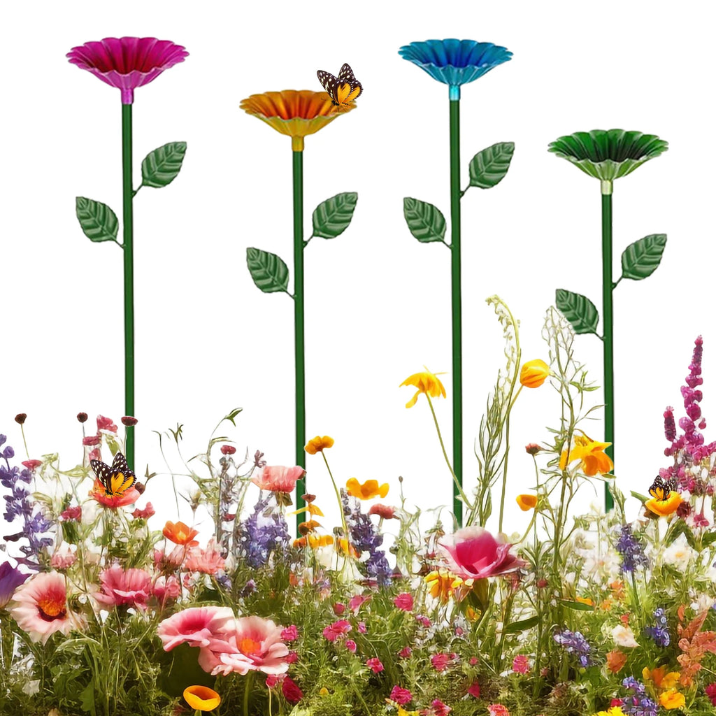 Bee Watering Station Metal Bee Water Feeder Multi-Function Butterfly Bath Bowl Standing Bee Feeder for Garden Yard Decor Oasis Select