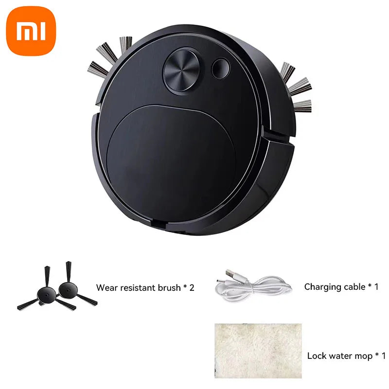 Automatic Electric Floor Vacuum Cleaner 3-in-1 1500Pa Sweeping Mop USB Rechargeable Wireless for Home Office Use Oasis Select black