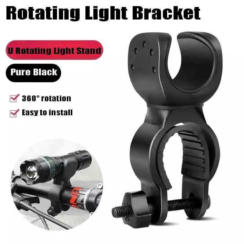360° Bike Handlebar Flashlight Mount Clamp | 22–35mm Torch