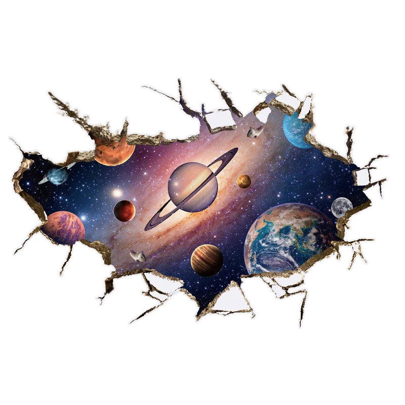 Space 3D three-dimensional wall pasted living room ceiling wall bedroom Creative room decoration wall painting background Oasis Select