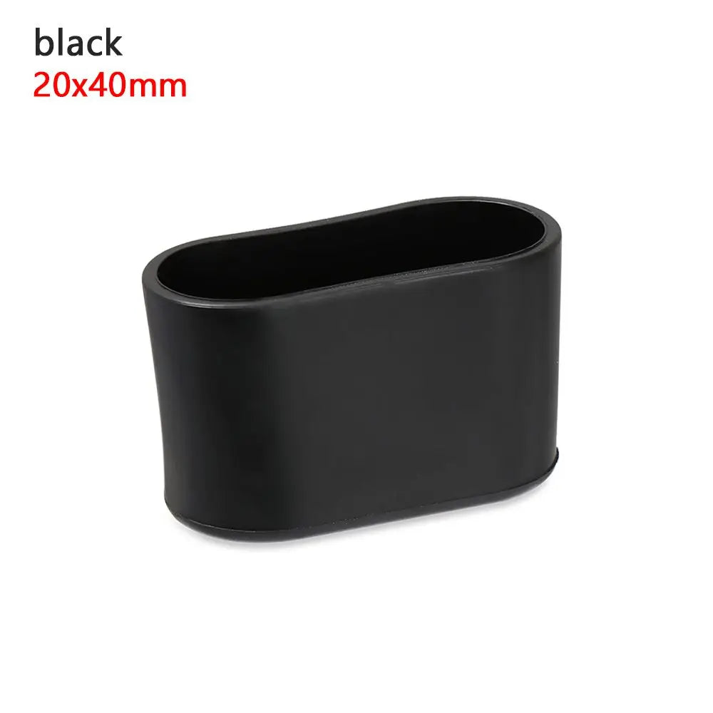 4PCS Silicone Rectangular Feet Cover Furniture Floor Protector Pad Anti slip Chair Leg Caps Wood Sofa Table Child Bed Stopper Oasis Select black 20x40mm