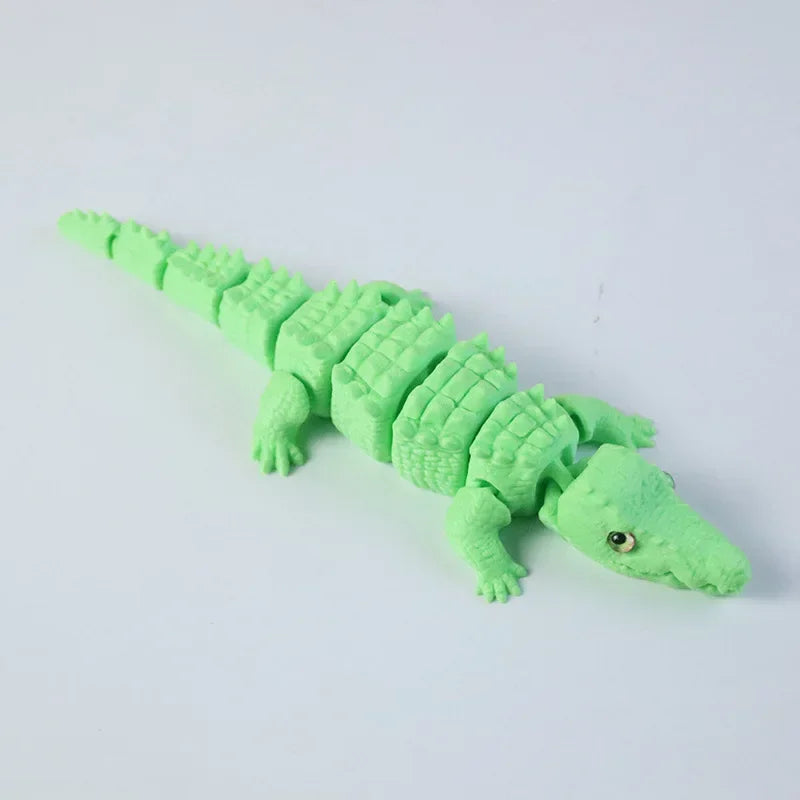3D Printed Movable Crocodile Model Articulated Rotatable Decoration Funny Office Home Desktop Decor Craft Gift for Adults Oasis Select green