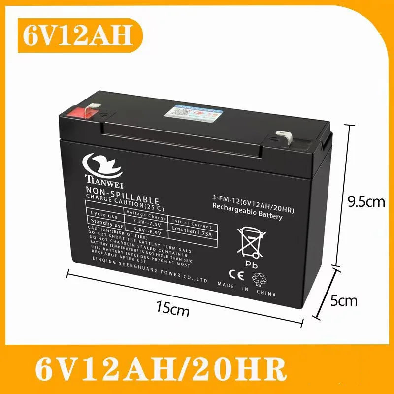 Hot 6V 12V Rechargeable Battery For Children's Electric Vehicles Toy Cars Motorcycles Baby Strollers Battery 5Ah 7Ah 8Ah 12Ah Oasis Select 6V 12Ah Battery