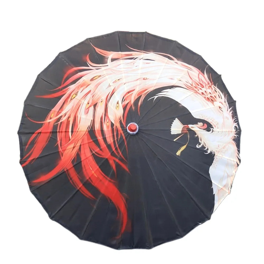 Handmade Silk Cloth Women Umbrella Waterproof Rain Proof Chinese Oil Paper Umbrella Decorative Ancient Dance Umbrella Oasis Select Style 19