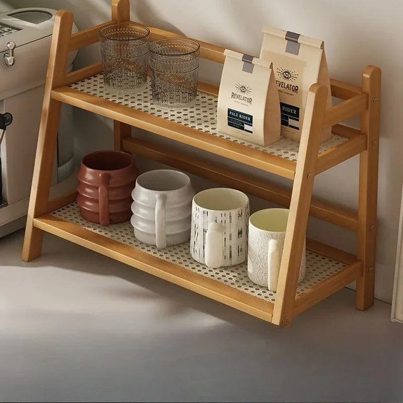Cup holder desktop rattan trapezoidal cup holder, simple and multi-functional household water cup type Nanzhu storage cup holder Oasis Select