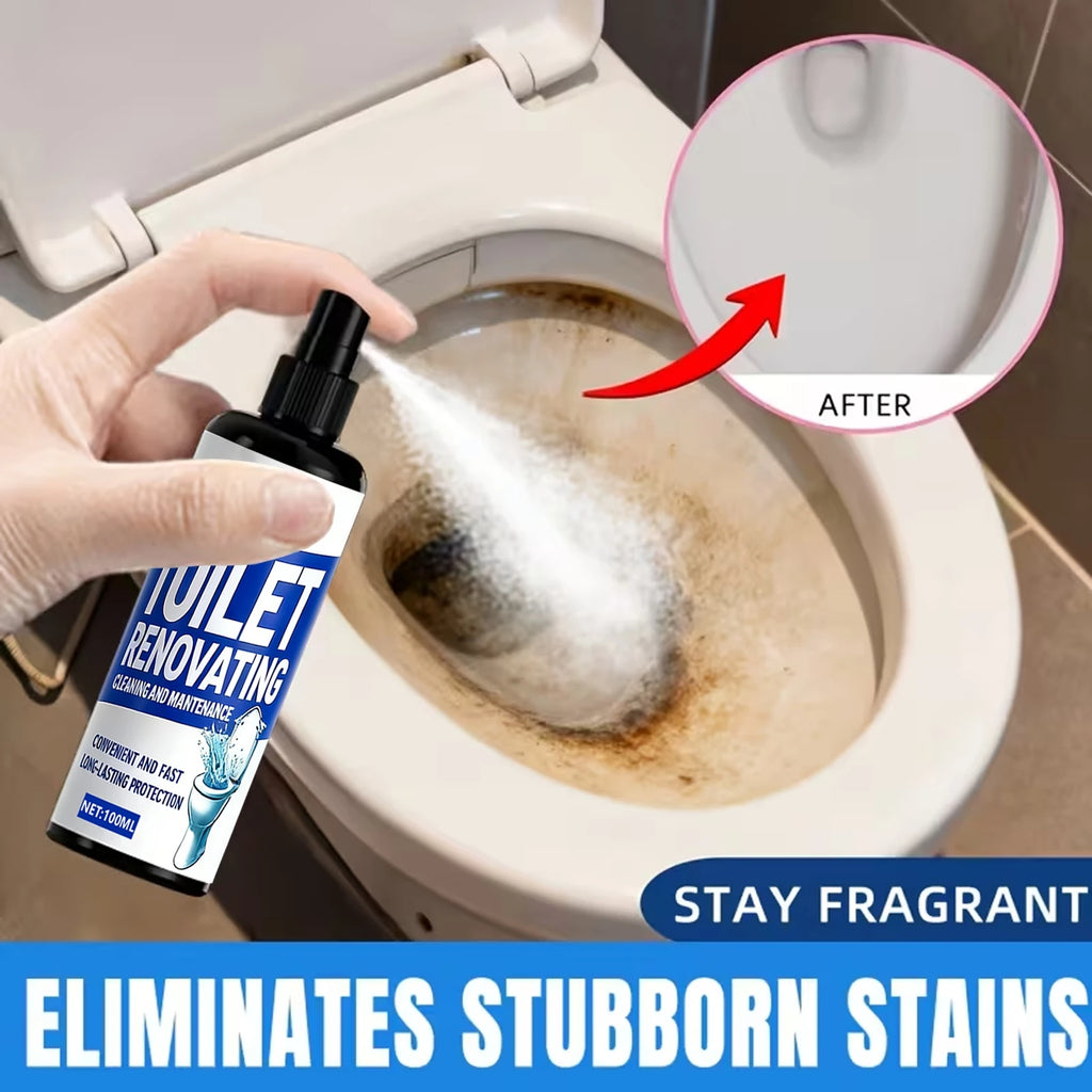 Toilet Renovating Spray, 100ML Toilet Bowl Cleaner & Stain Remover, Powerful Deep Cleaning for Limescale, Yellow Stains & Grime, Oasis Select