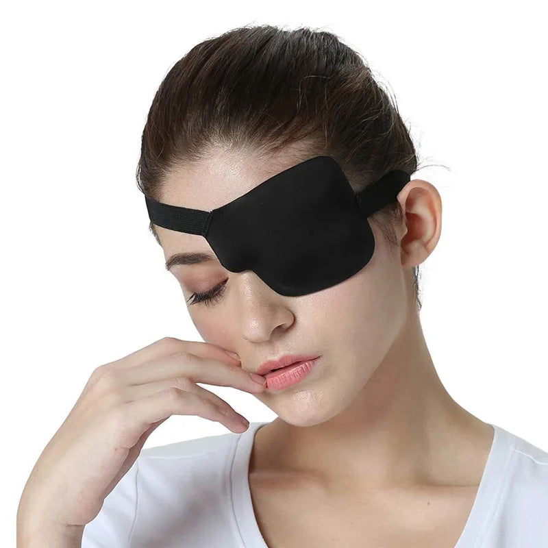 Left And Right Black Single Eye Patch Adjustable 3D Foam Groove Eyeshades For Lazy Eyes Medical Use Concave Eye Patch Oasis Select