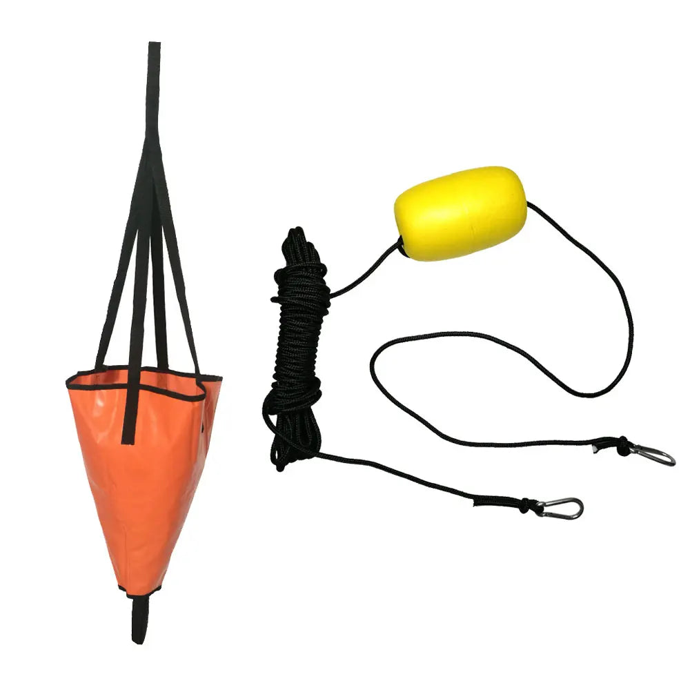 Kayak Canoe Boat Yacht PVC Sea Anchor Drogue Drifting Brake Suit with 30 Feet Retrieving Tow Throw Line Oasis Select