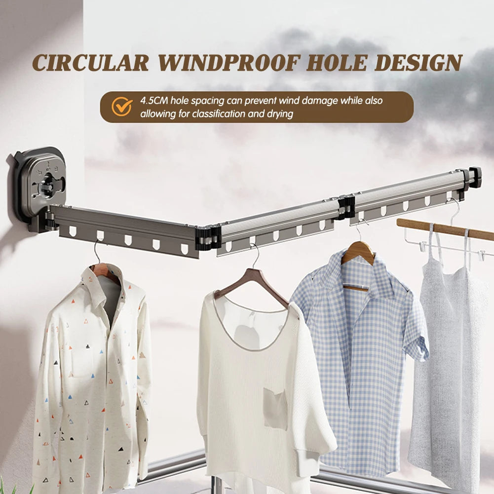 No-Drill Folding Wall-Mount Clothes Drying Rack | Suction Cup