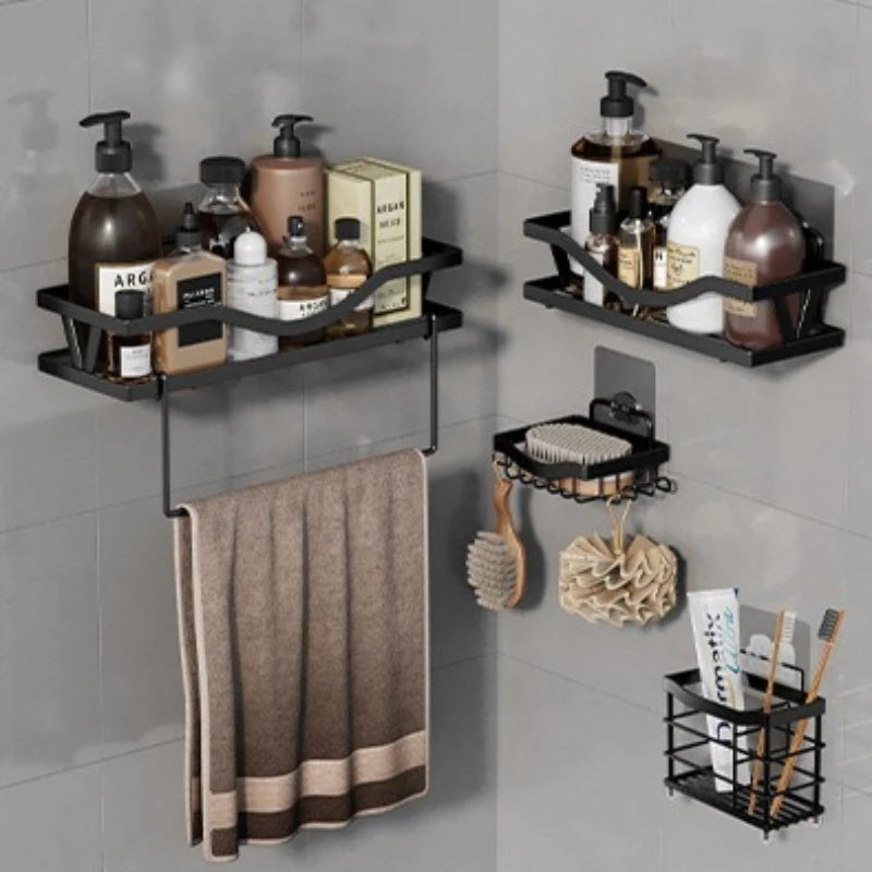 Bathroom Toilet Shelf No Punching Toilet Wall Storage Rack Shower Room Wall Shelf Oasis Select