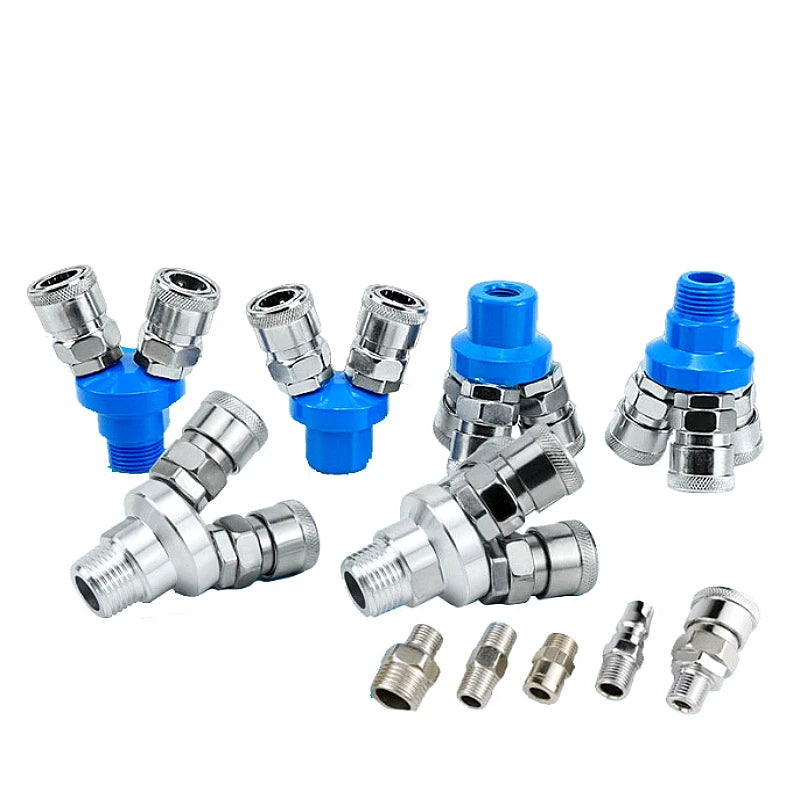 Three Way and Two-waySMV SMY Air Compressor Pneumatic Joint Circular Bidirectional Circular Internal Thread Quick Connector Tool Oasis Select