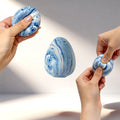 Simulated Egg Stress Ball Toy Cute Stress Relief Toy Slow Rebound Squeeze Toy for Adults Kids Non-bounce Fidget Toy 4 Colors Oasis Select Blue