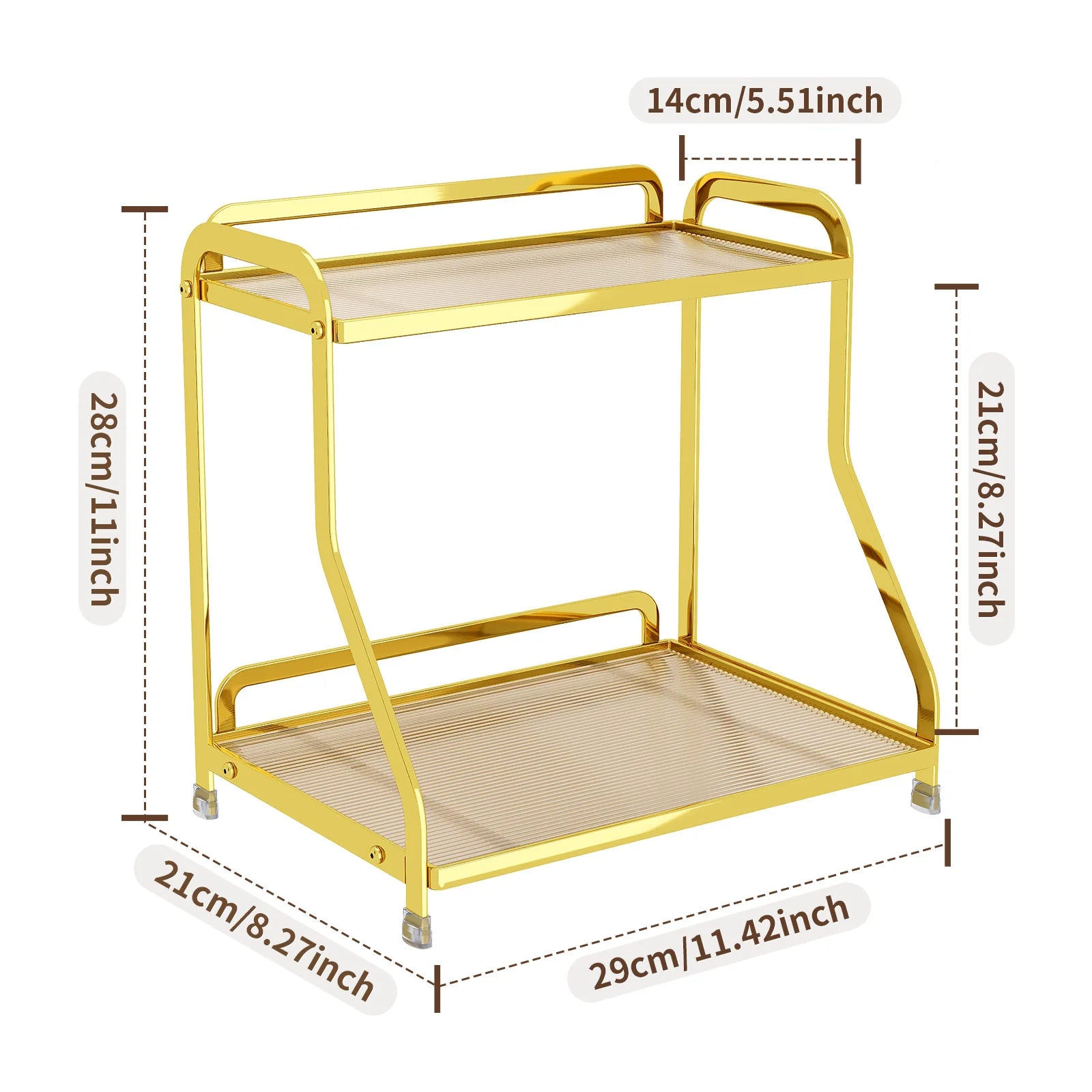 Desktop Shelf Dresser Cosmetics Storage Rack Bathroom Perfume Finishing Rack Ornament Jewelry Rack Oasis Select Second layer gold