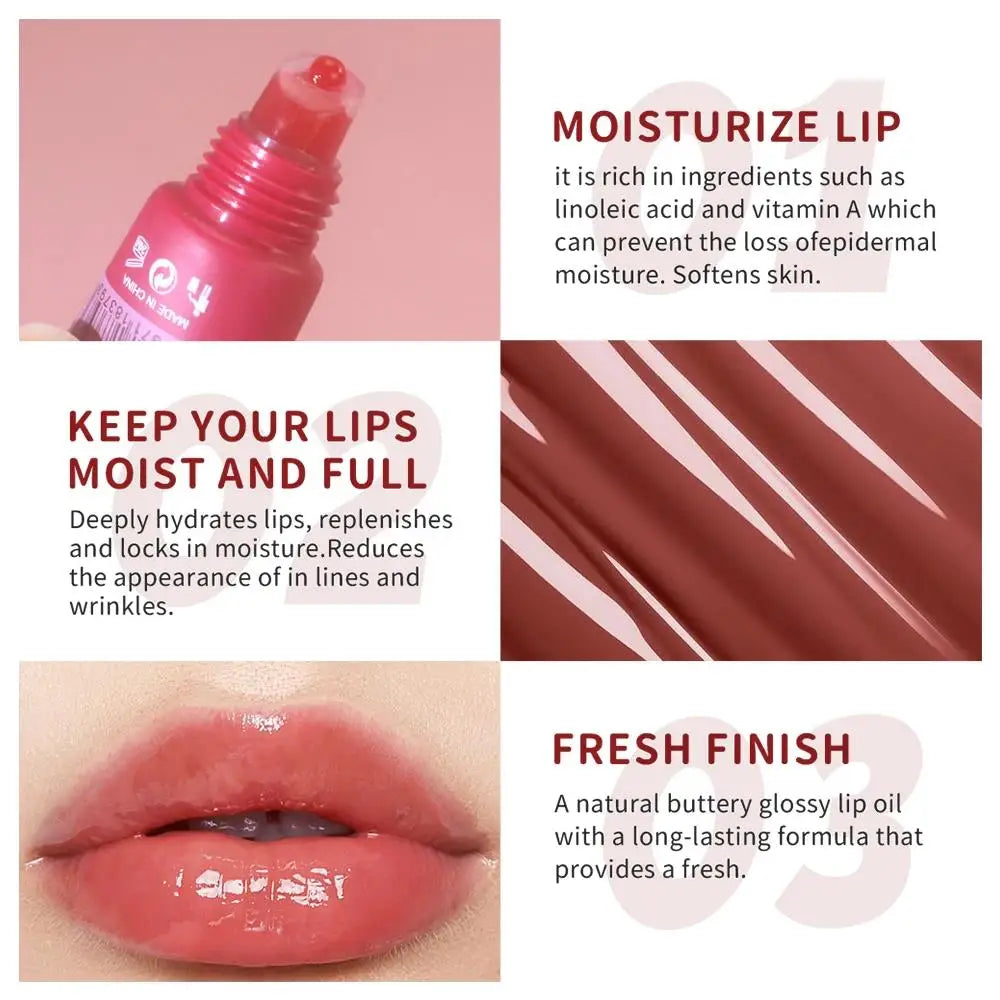 Hydrating Lip Butter Balm Long Lasting Waterproof Non Greasy Oil Gloss Mirror Shine Tint Care 5 Colors Oasis Select