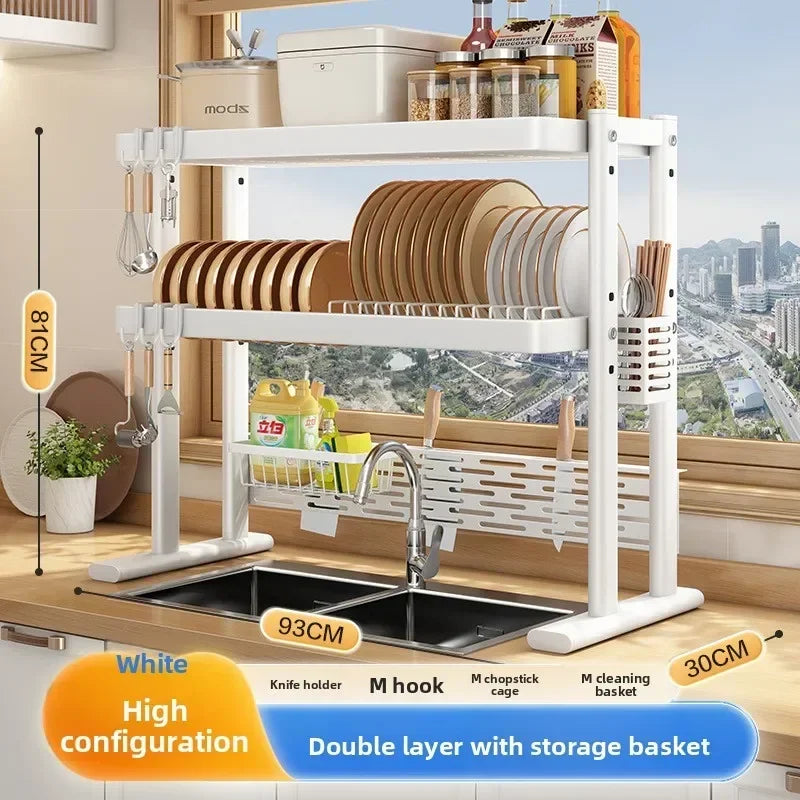 Multi-functional Ventilated sink rack Countertop dishwashing rack Dish rack Dish rack Dish rack Dish rack Oasis Select White-2-93