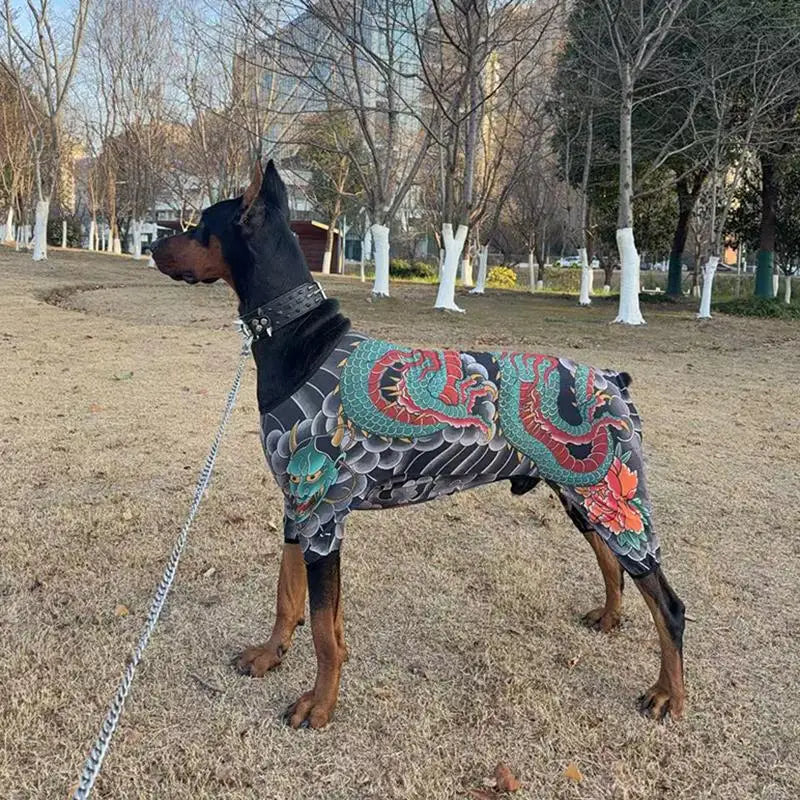 Four Seasons Universal Dog Pet Tattoo Vest Thin Light Breathable Pet Clothes Funny Cool Close-fitting Dog Cat Tattoo T-shirt Oasis Select