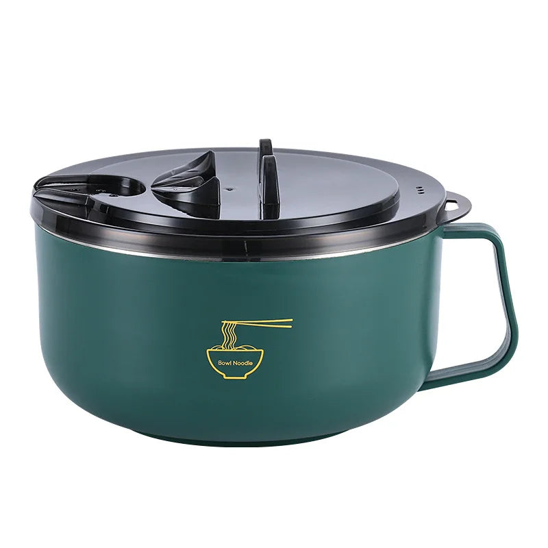 1000/1300ML Ramen Bowl 304 Stainless Steel Noodle Bowl with Lid Heat Resistant Instant Noodles Bowls Cooker Kitchen Tableware Oasis Select