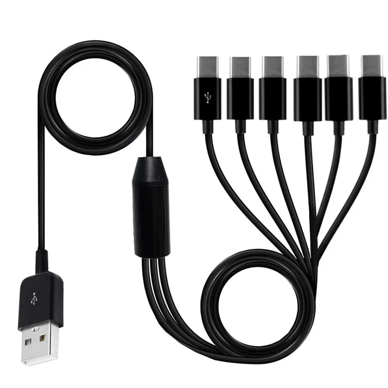 6 In 1 USB Type C Micro Splitter Cable USB C to 2 6 Type C Data Sync Charing Cable Connector Adapter Cable For Phone Tablet Pad Oasis Select