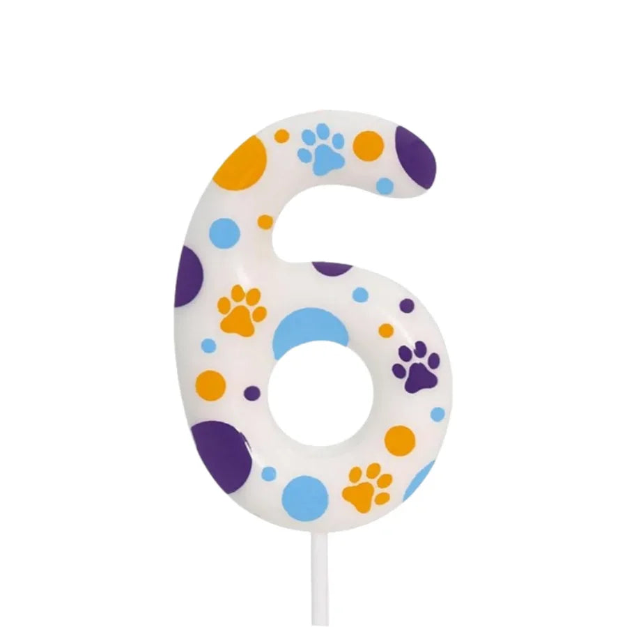 Birthday Candles Blue Dog Paw Themed Print Birthday Party Supplies Paw Cake Topper Decorations Birthday Oasis Select 6