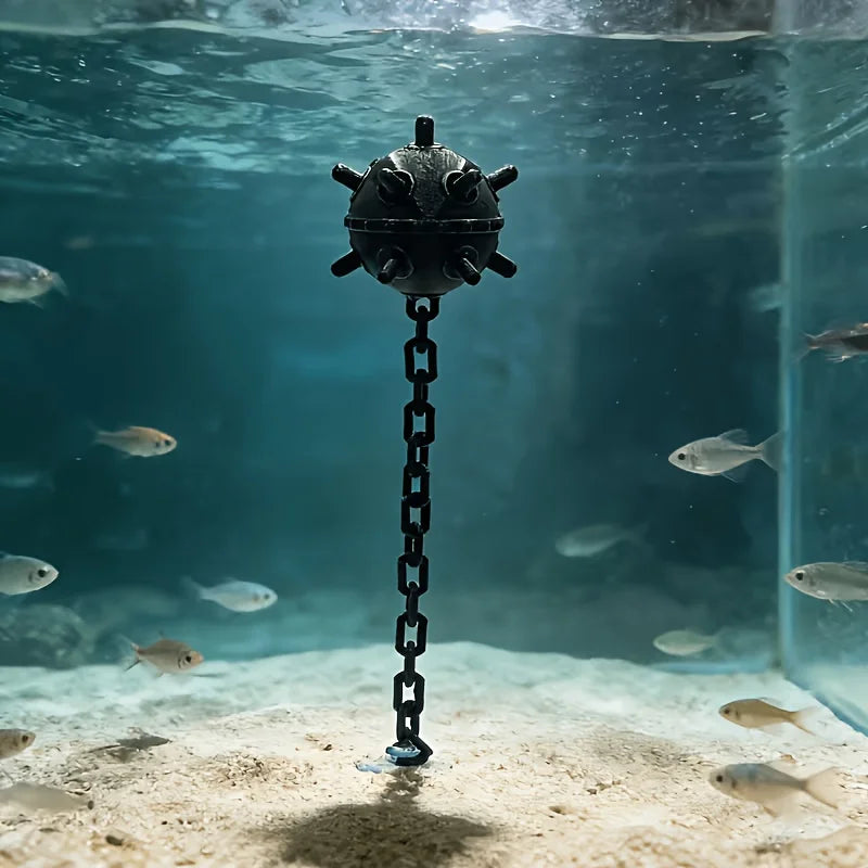 Cool Mine Aquarium Ornaments 3D Printing Underwater Mine Decor with Chain Fish Tank Decor Navigation Themed Aquarium Decorations Oasis Select