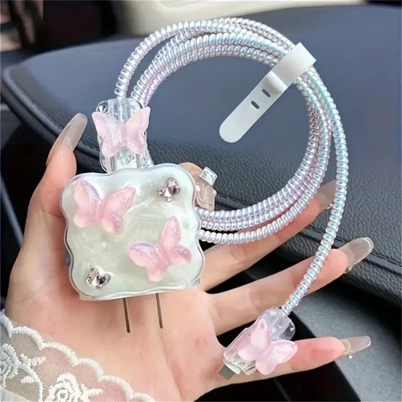 Butterfly Charger Protective Case Cable Protector For iPhone 18W/20W Fast Charging Cable Data Anti-break Charger Protective Rope Oasis Select