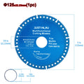 JUSTINLAU Multifunctional Cutting Piece Sheet Disc Tile Rock Plate Metal Marble Machine Angle Grinder Dry Slice Emery Saw Blade Oasis Select 1pc Blue-125mm