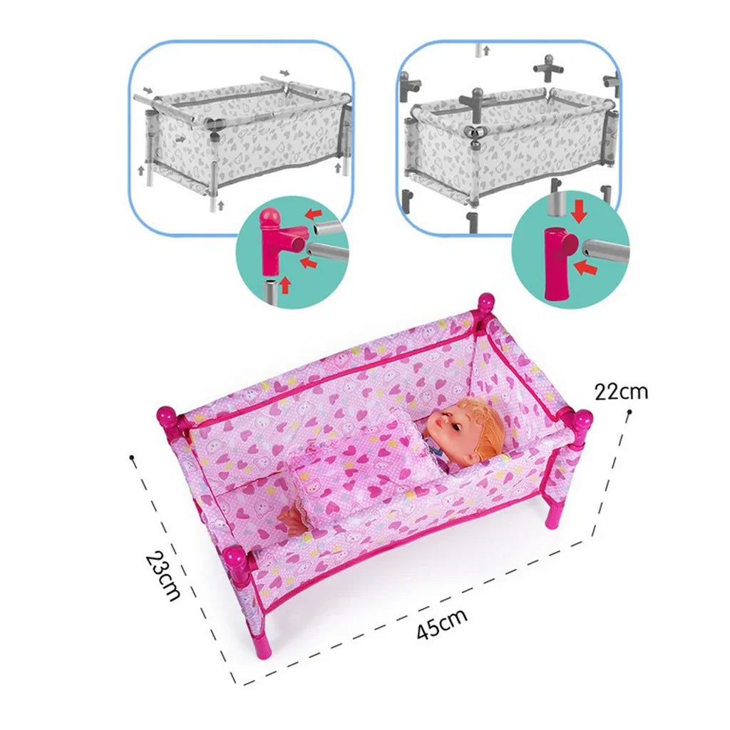1Set Reborn Doll Bed Baby Toddler Crib Baby Doll Bed Play House Toys Accs Oasis Select