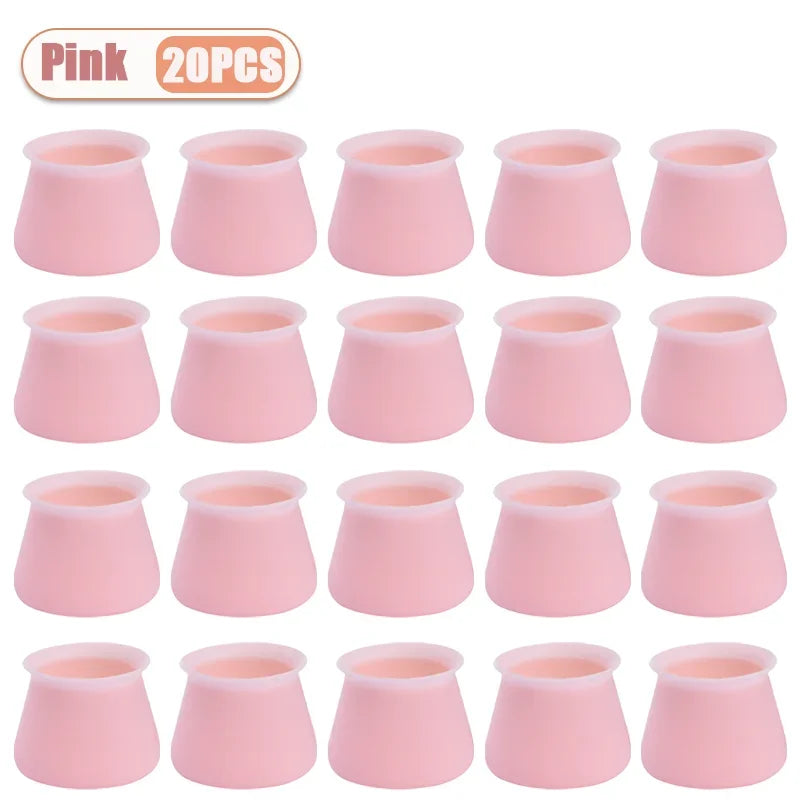 10-40PCS Silicone Chair Leg Caps Quiet Non Slip Floor Protectors for Wood Floors Furniture Leg Pads for Tables and Chairs Oasis Select Pink-20PCS 3-4cm