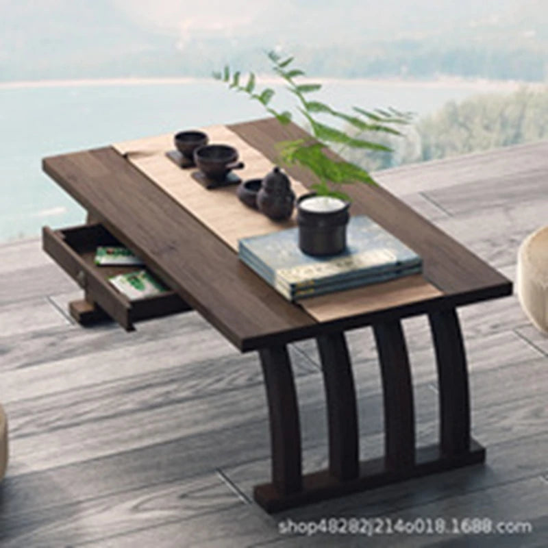 Nanzhu bay window small tea table tatami Japanese low table tea table small table bedroom folding kang table household use Oasis Select