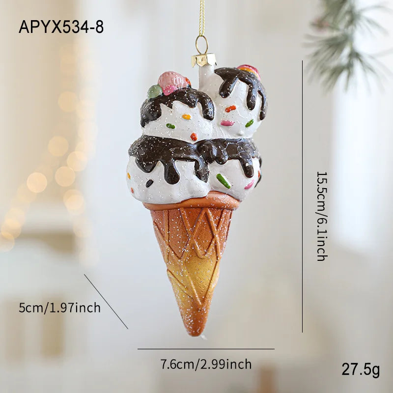 Gingerbread Man Christmas Tree Hanging Ornament Plastic Cute Holiday Pendant For Kids And Adults Home Table Mantel Party Decor Oasis Select Ice cream